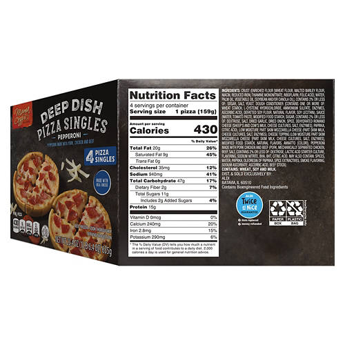Mama Cozzi's Pizza Kitchen Deep Dish Pizza Singles Pepperoni, 4 count
